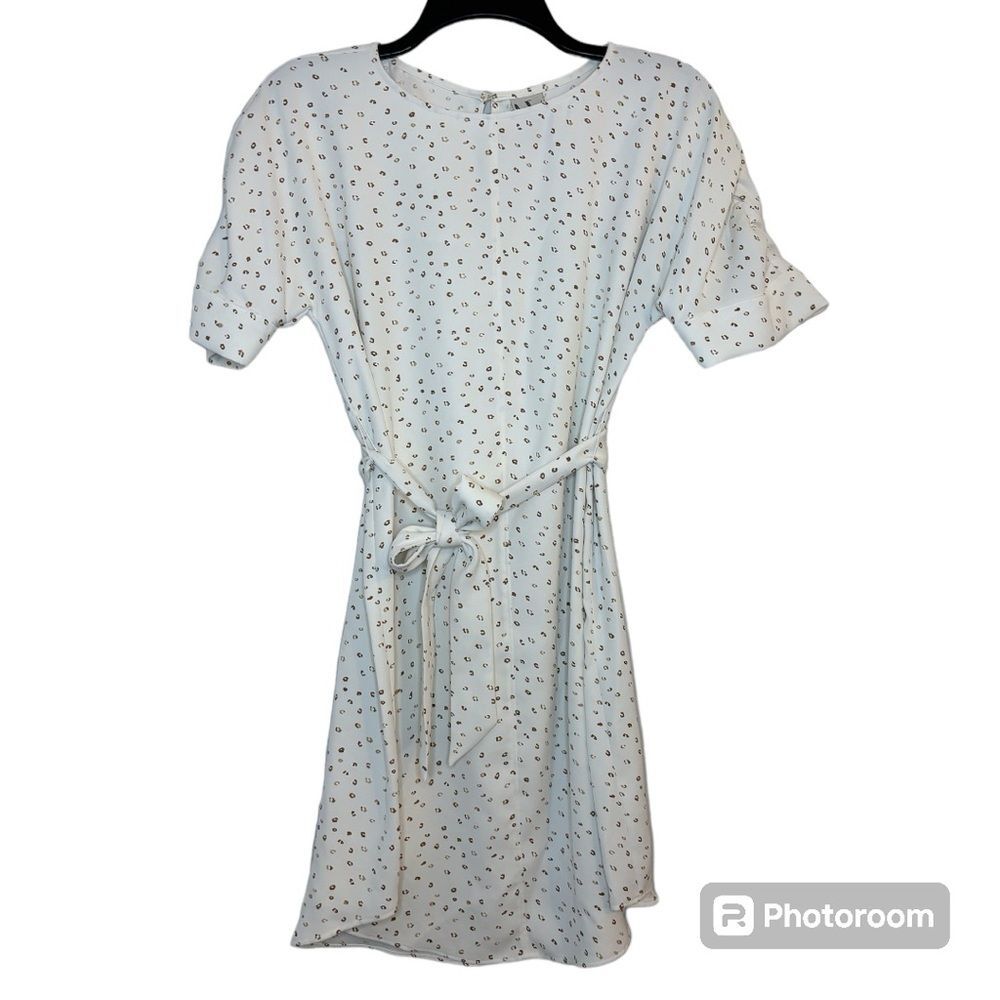 Worthington Cream Animal Print Shift Dress Size XS